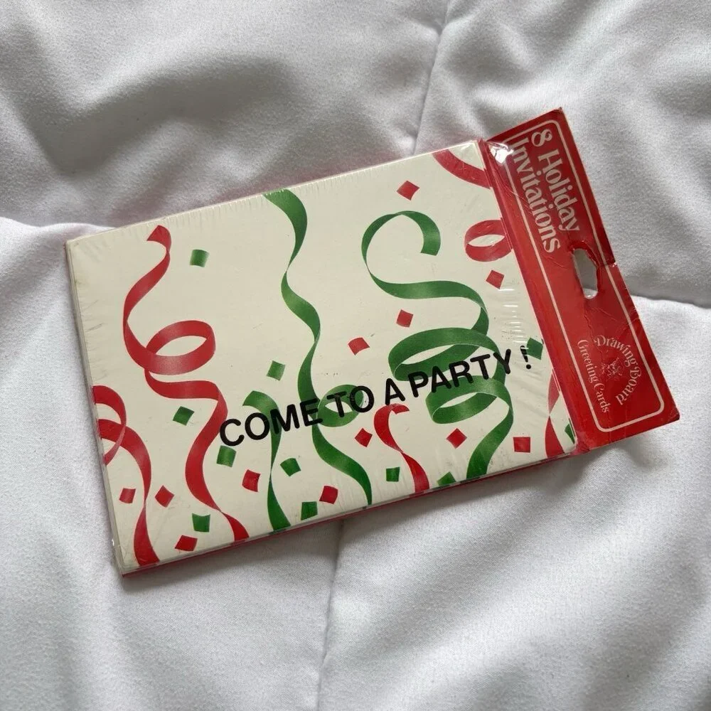 NEW Christmas Holiday Invitations Envelopes Vintage 80s‎ 90s (24) Junk Journal